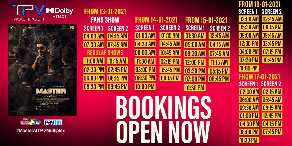 Master theatre show plan and trending pics of fans from theatres