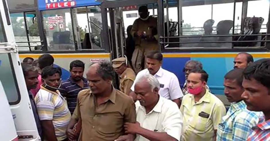 Sudden seizure to the driver while driving bus near Vaniyambadi