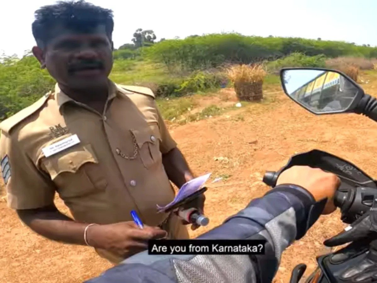 Tamil Nadu cop stops biker in viral video, reason will bring a smile