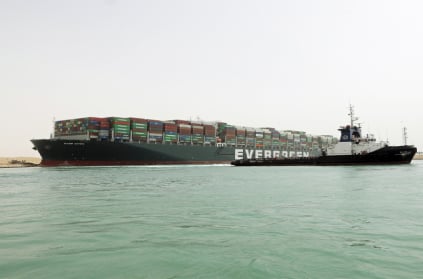 Suez Canal Evergreen ship is now floating in the water