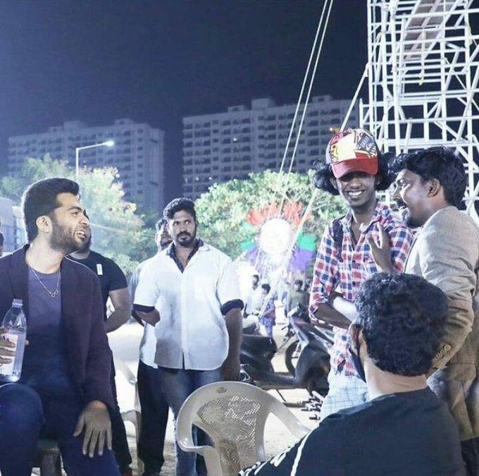 STR’s viral pic from Cook With Comali 2 Bala and Sarath from Maanaadu location