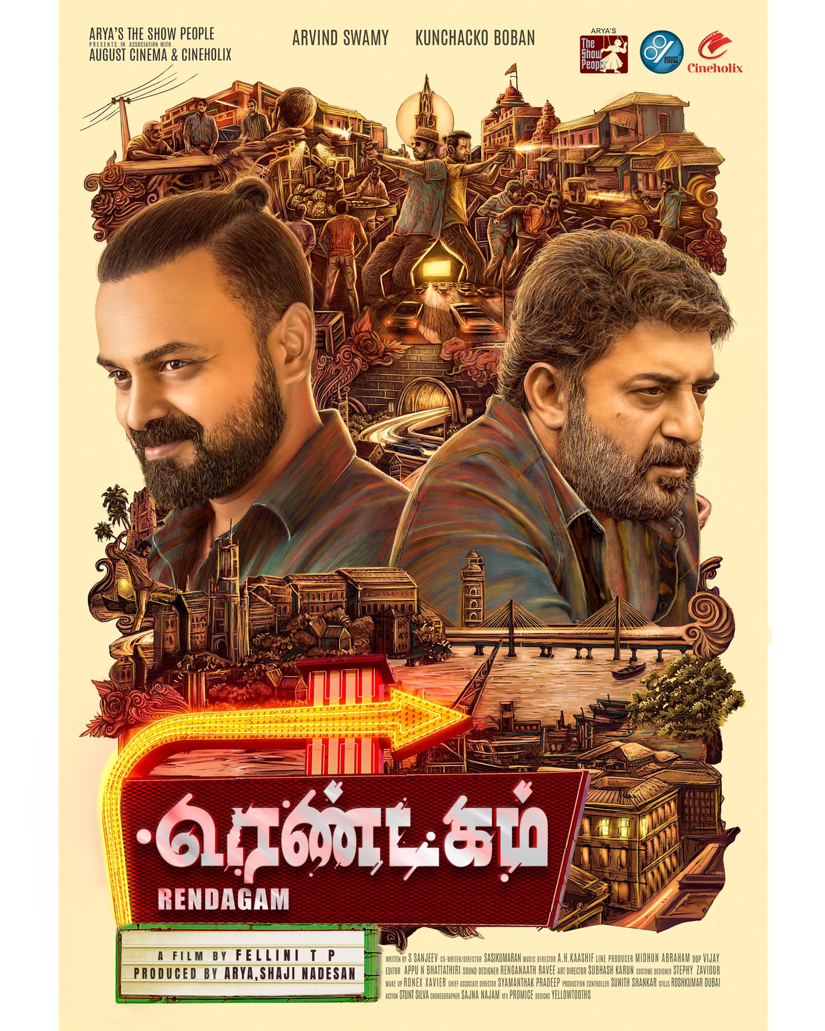 Arya’s next film as a producer has Arvind Swami and Kunchacko Boban ft Rendagam and Ottu