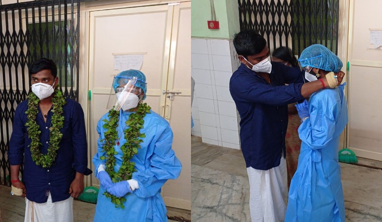 Kerala : Bride wears PPE kit to marry COVID positive groom