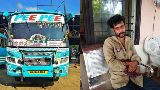 kerala husband stole the private bus to meet his wife
