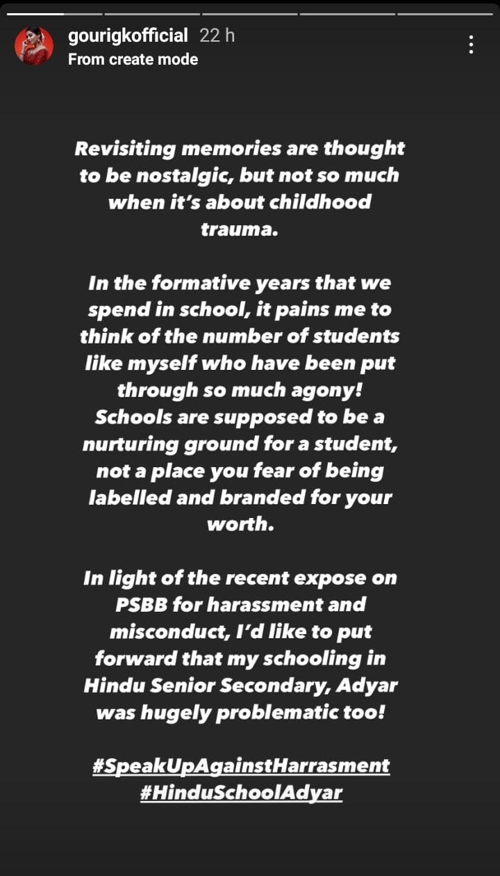 Gouri Kishan shares shocking news of trauma from school - here's what happened