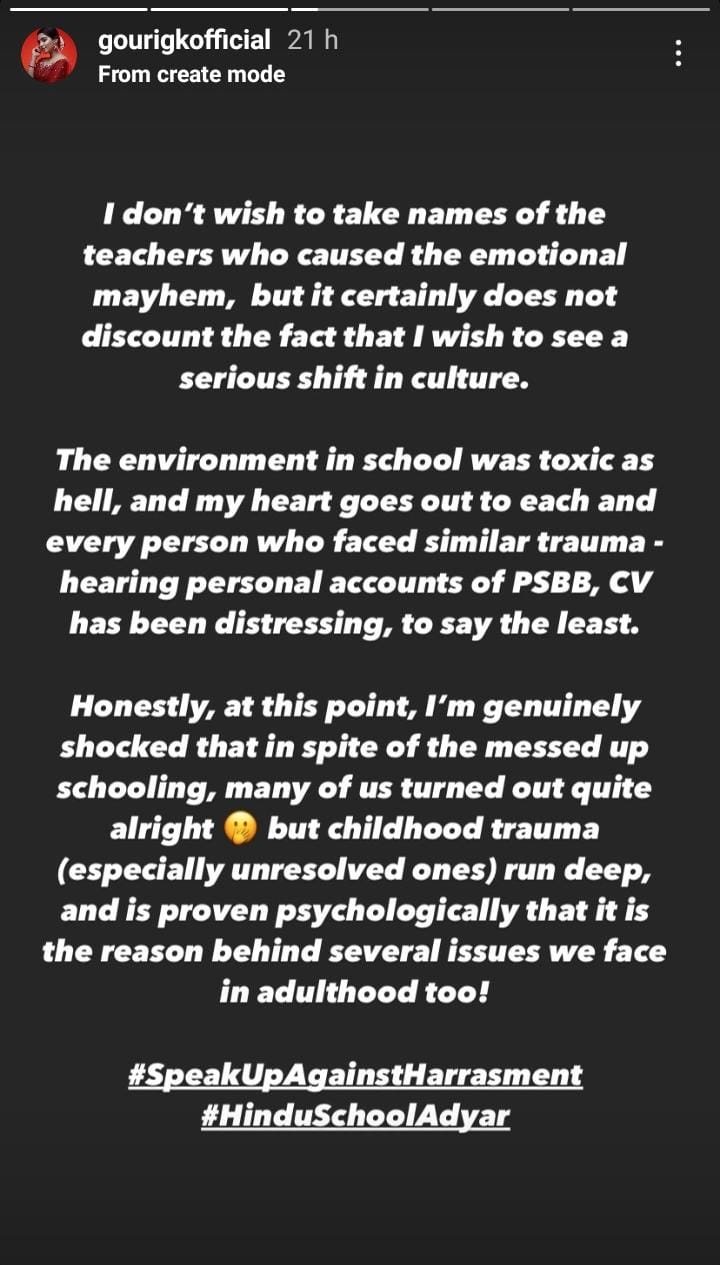 Gouri Kishan shares shocking news of trauma from school - here's what happened