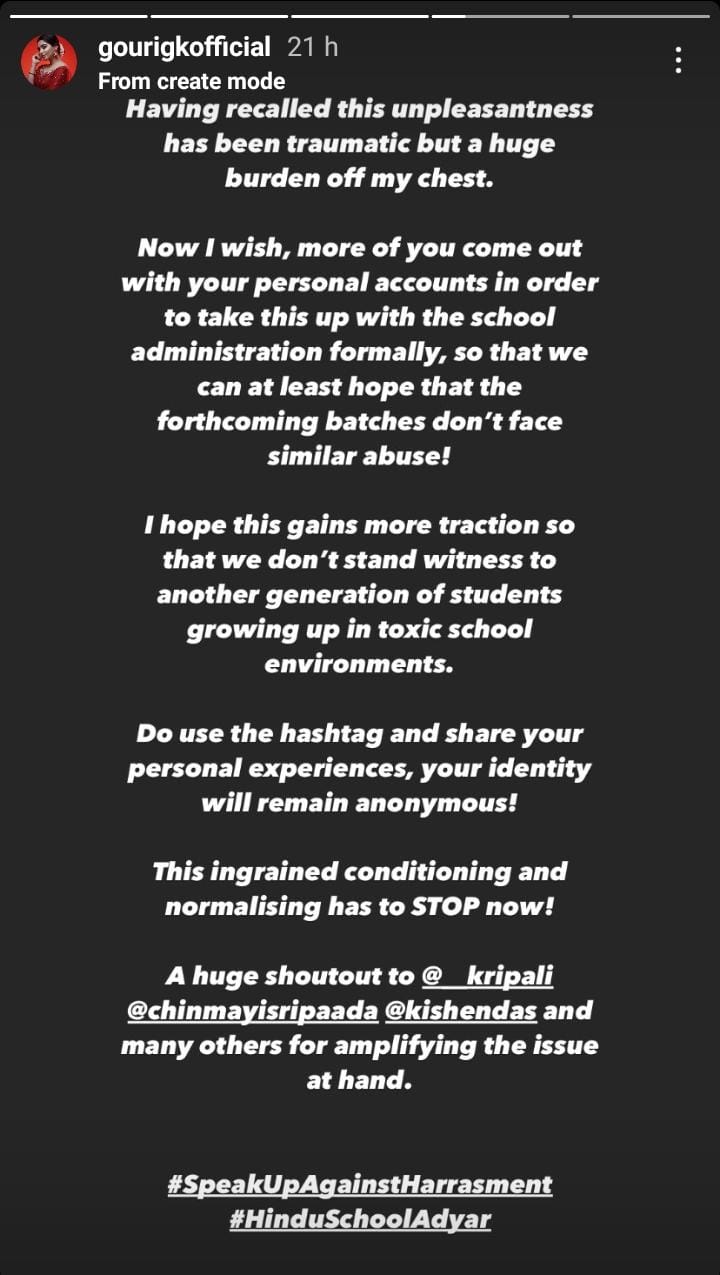 Gouri Kishan shares shocking news of trauma from school - here's what happened