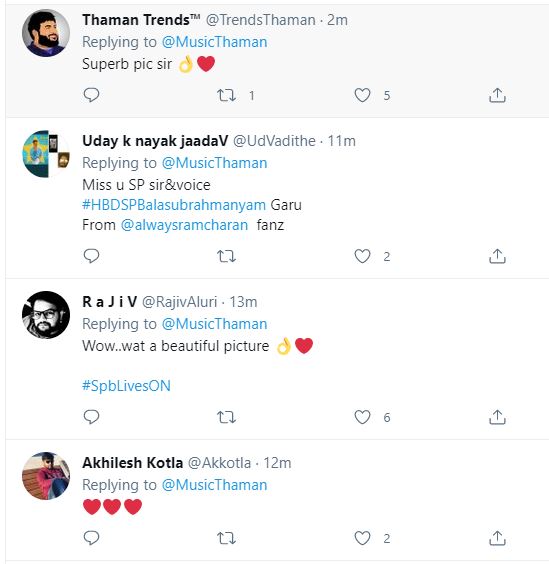 S Thaman pays rich tribute to SP Balasubrahmanyam