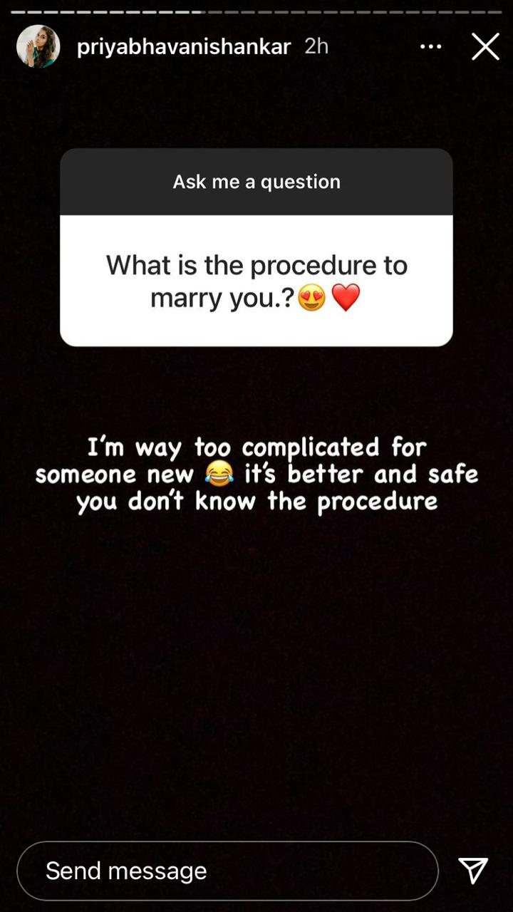 Priya Bhavani Shankar open talk about relationship and marriage