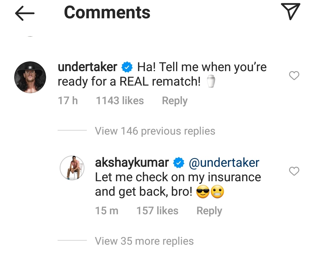 wwe the undertaker challenges akshay kumar for rematch
