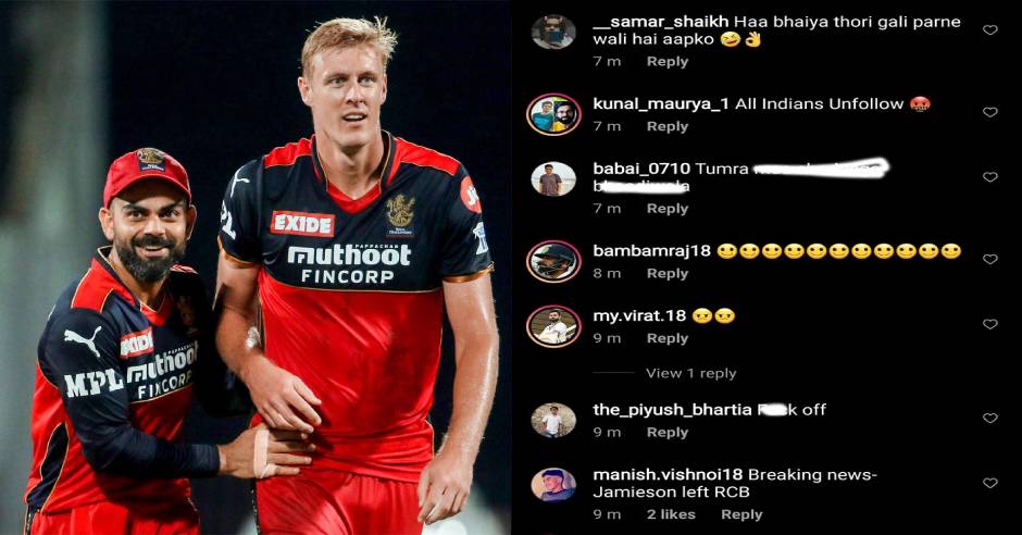 Fans abuse Kyle Jamieson on his Instagram after taking Kohli’s wicket