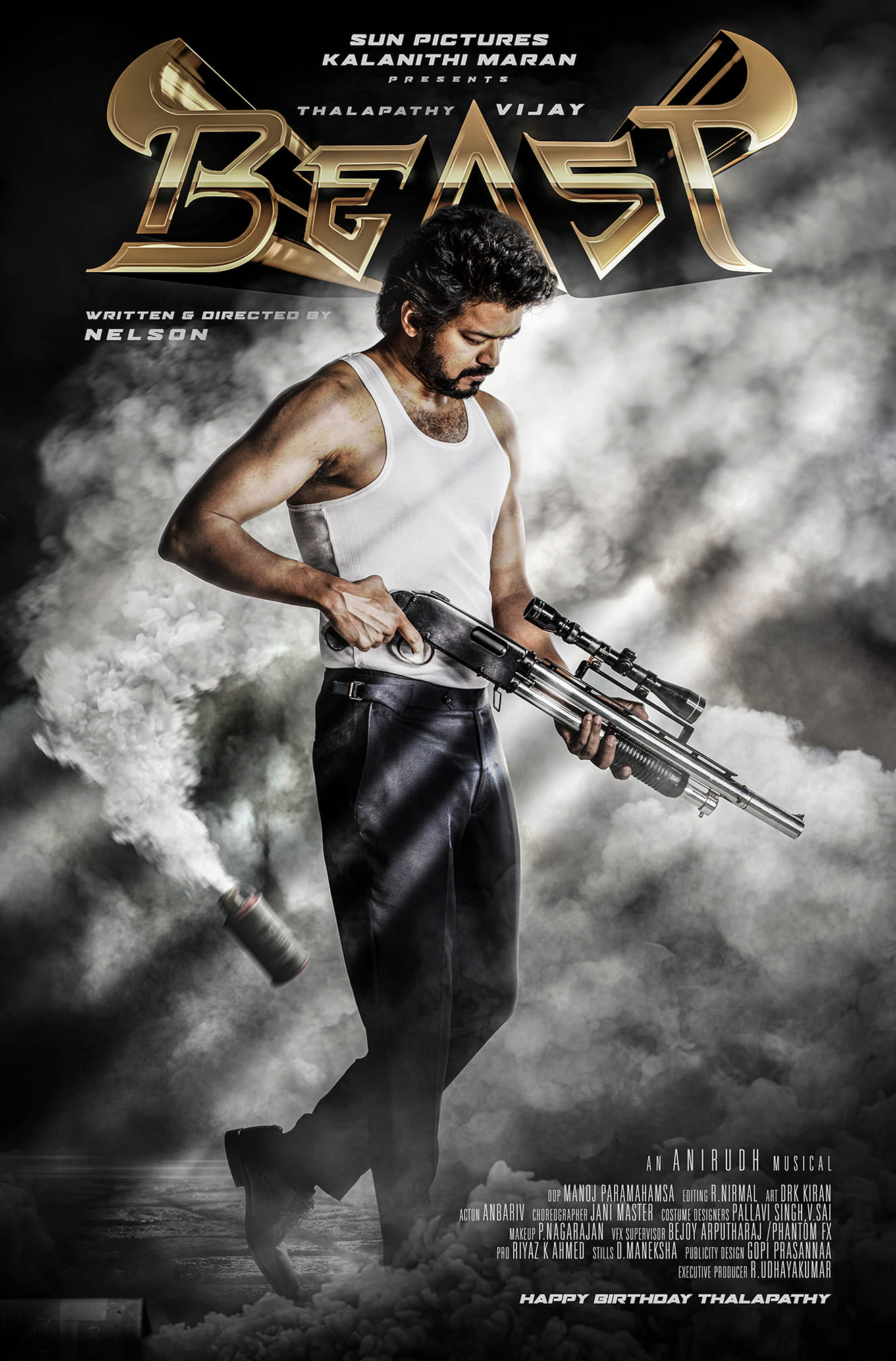 exciting information over beast vijay carried gun in first look