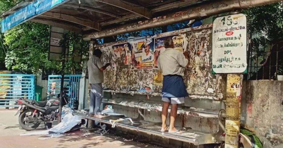 Chennai Corporation starts removing posters from public places
