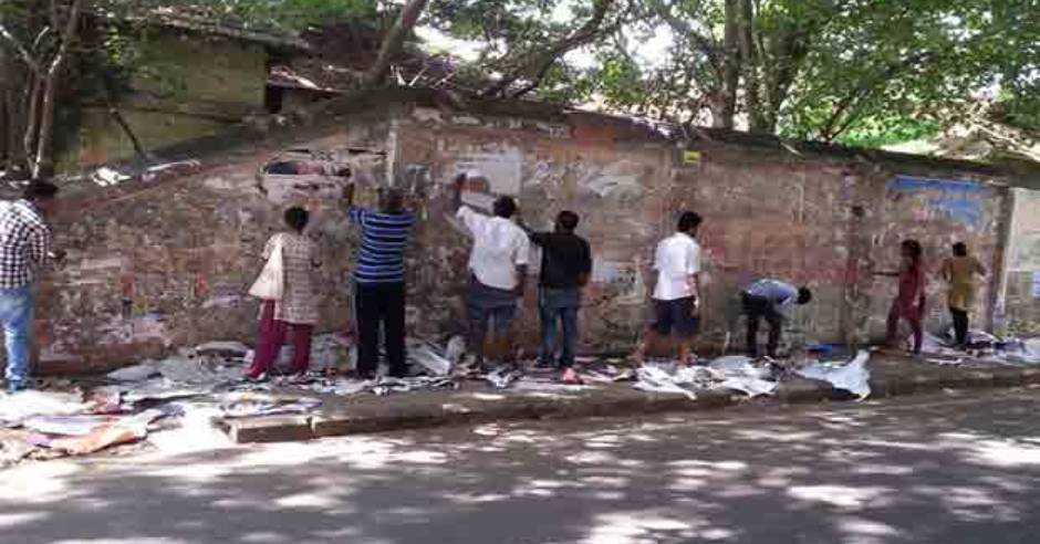 Chennai Corporation starts removing posters from public places