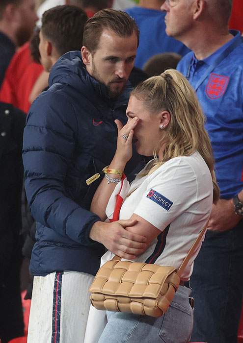 Harry Kane comforts heartbroken wife Katie after she bursts into tears