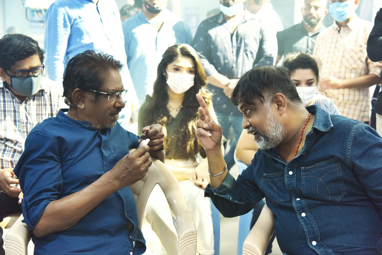 In PICS - Bharathiraja's birthday celebrations at the sets of Ram Pothineni's next RAPO19