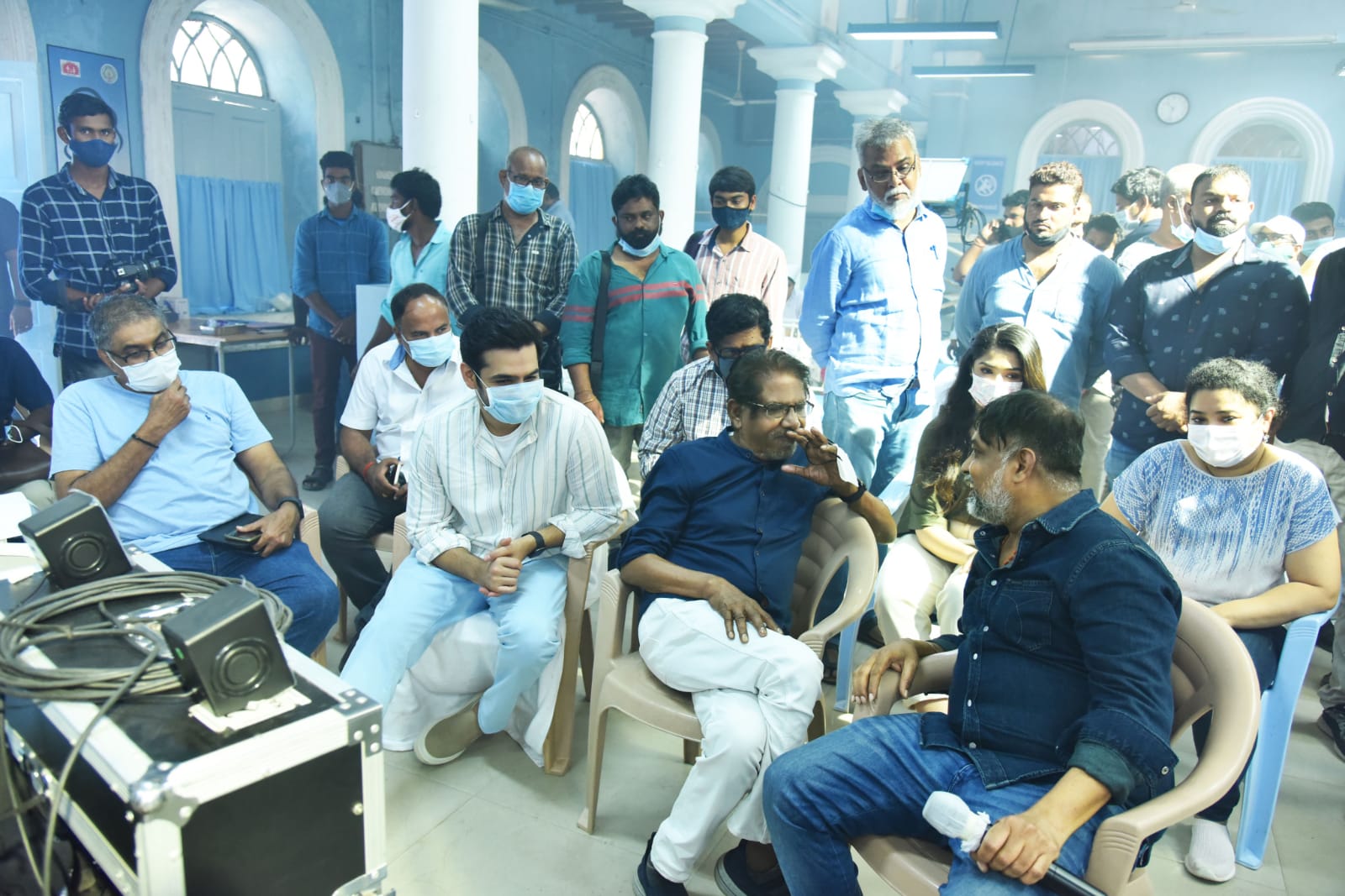 In PICS - Bharathiraja's birthday celebrations at the sets of Ram Pothineni's next RAPO19