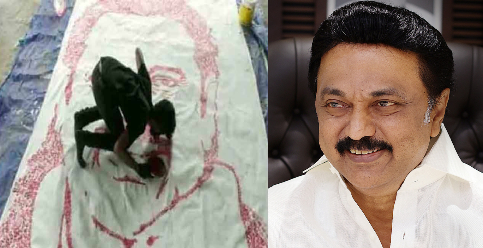 tn cmo mk Stalin painted a picture of kissing on the screen