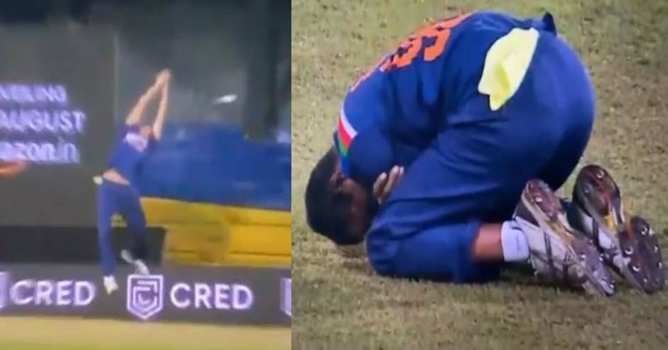Navdeep Saini injures left shoulder while fielding