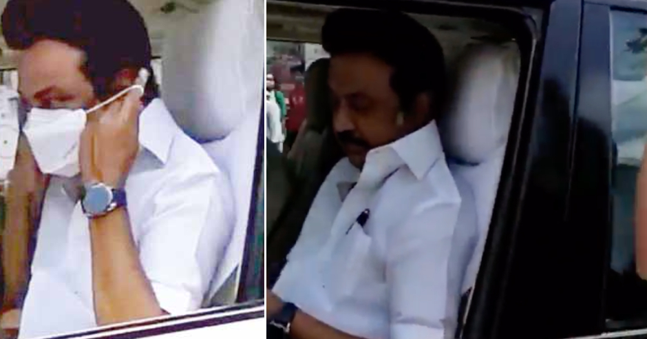 Chief Minister Stalin obliges by taking off his mask during his visit 