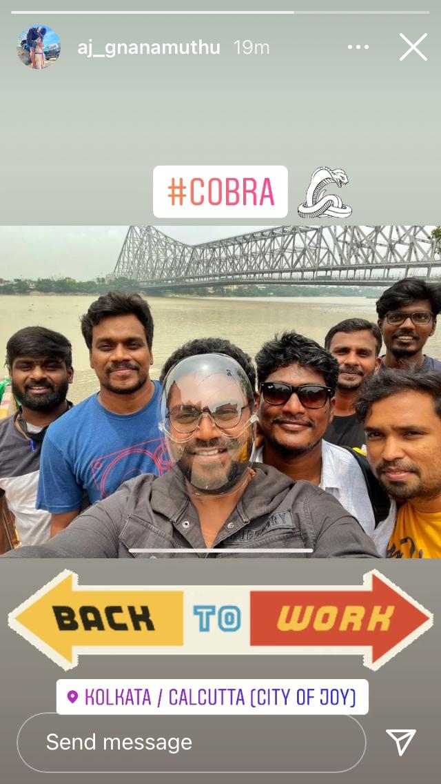 Chiyaan Vikram's Cobra director Ajay Gnanamuthu is back with a new mirattal update; shares viral pic