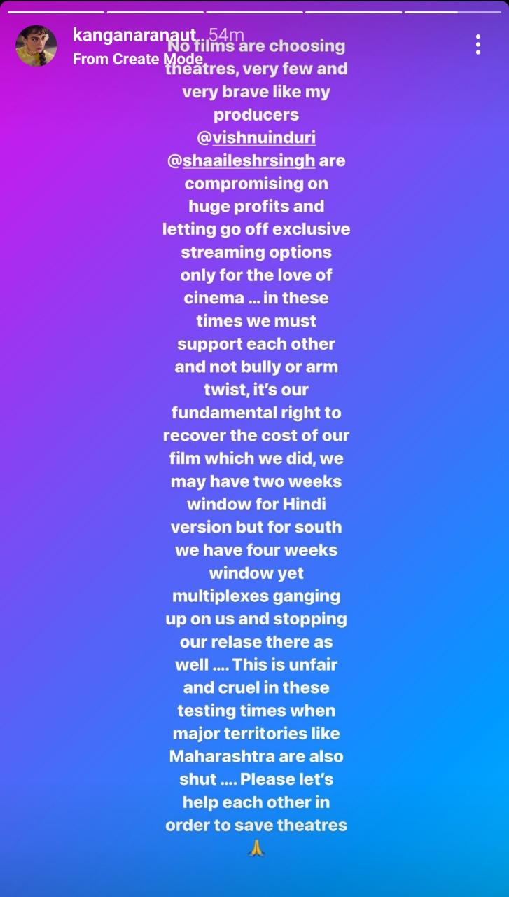 "THEY'RE GANGING UPON US...!" Ahead of Thalaivi's release latest post of Kangana is storming the internet