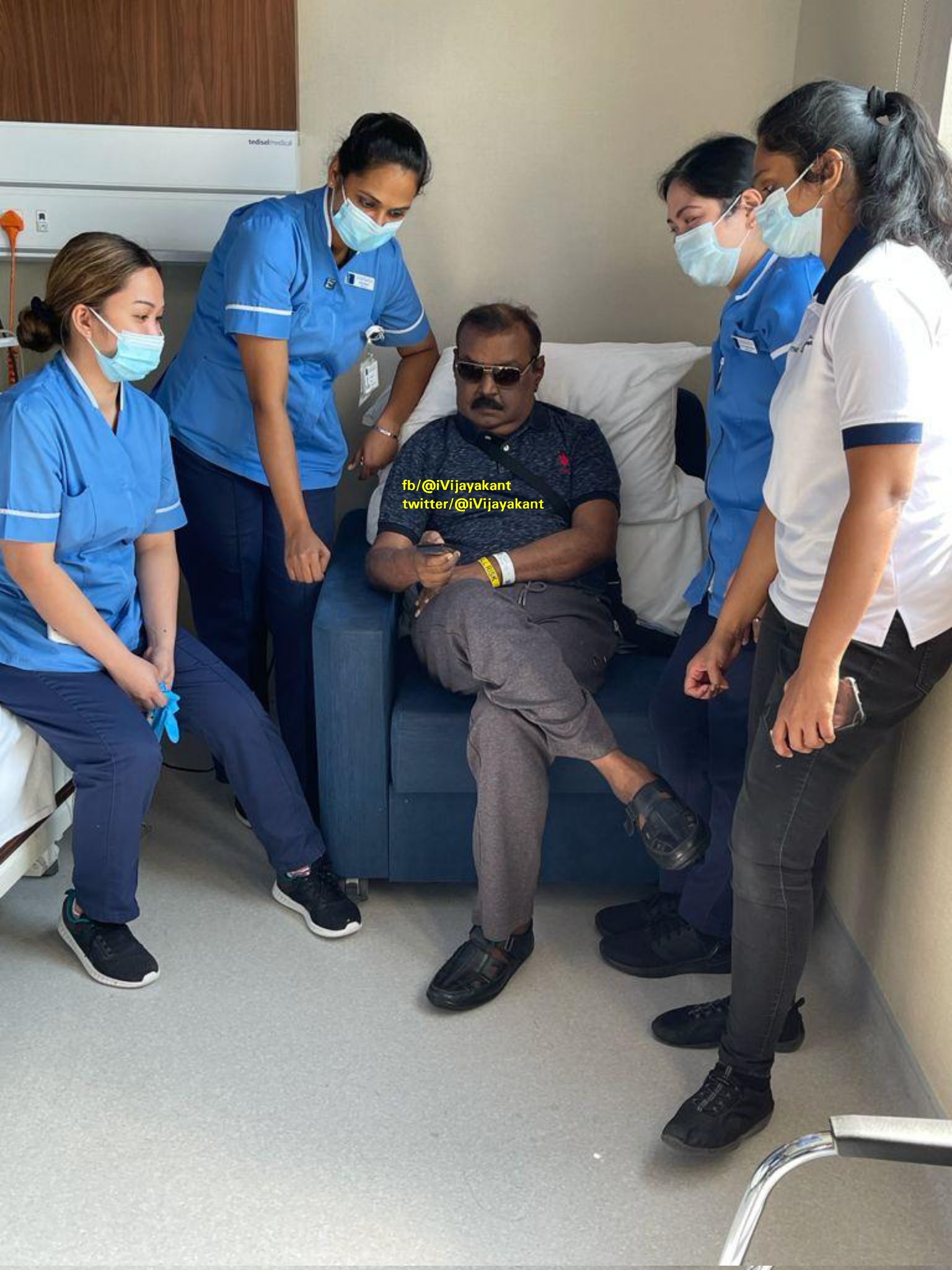 captain Vijaykanth shared a photo nurse dubai on his Twitter