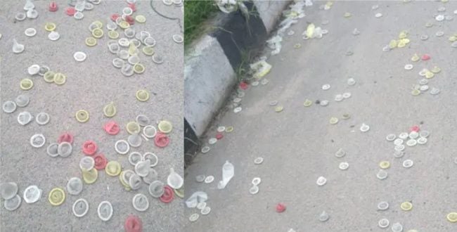 Roadside condoms on the Karnataka National Highway