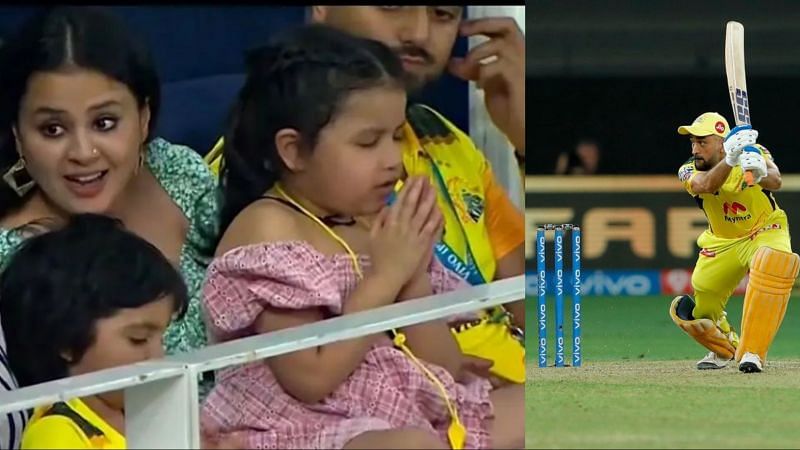 Dhoni's daughter ziva handcuffs pray for CSK team to win
