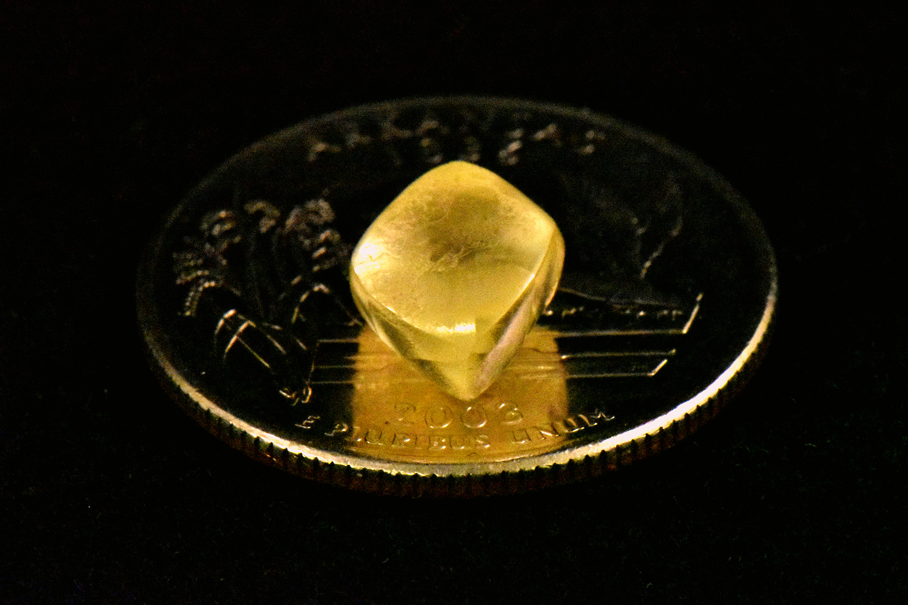 United States couple rare yellow diamond in a national park.