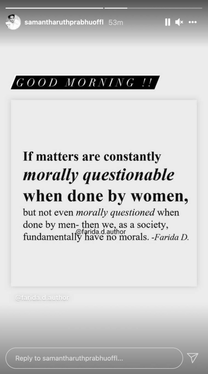 Samantha shares a STRONG message days after announcing spilt with Naga Chaitanya; viral