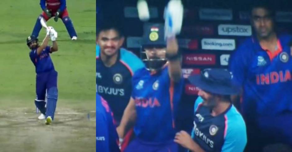 Rohit Sharma hits six straight into Virat Kohli’s hands