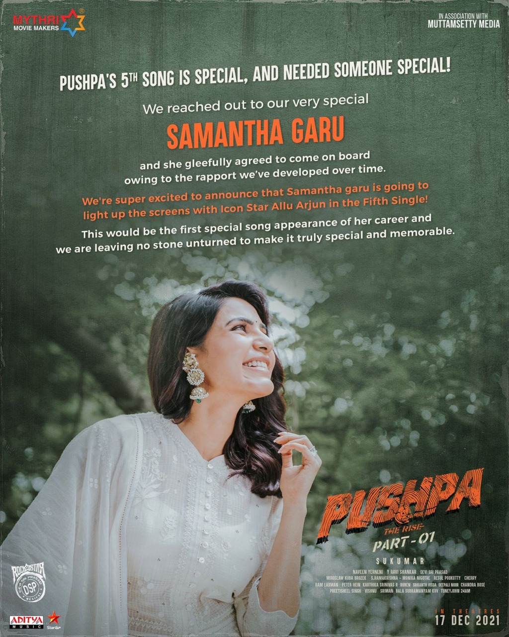 Samantha is going to groove for a sizzling number in Pushpa