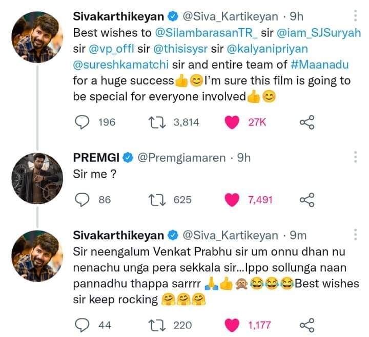 Sivakarthikeyan premji comical tweets went viral on social media