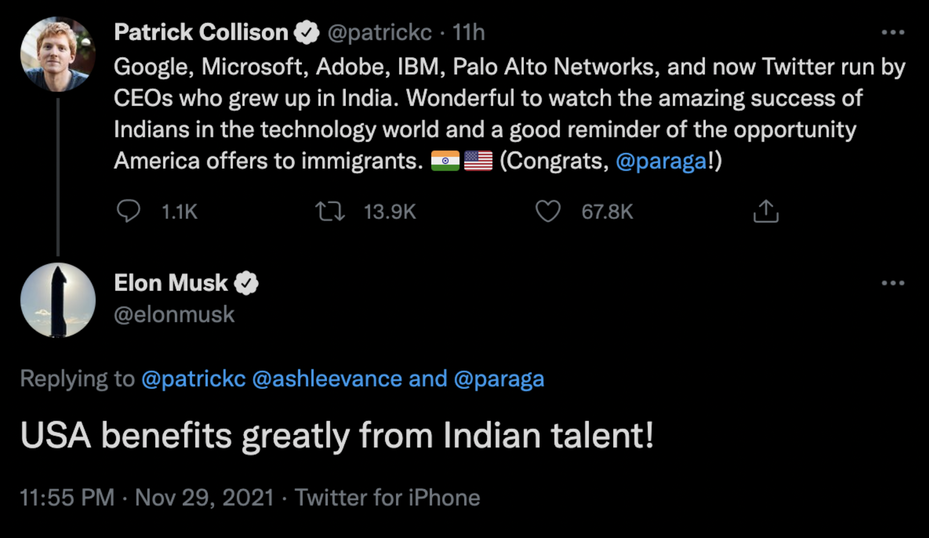 Elon Musk praises the talents from India to the tech world