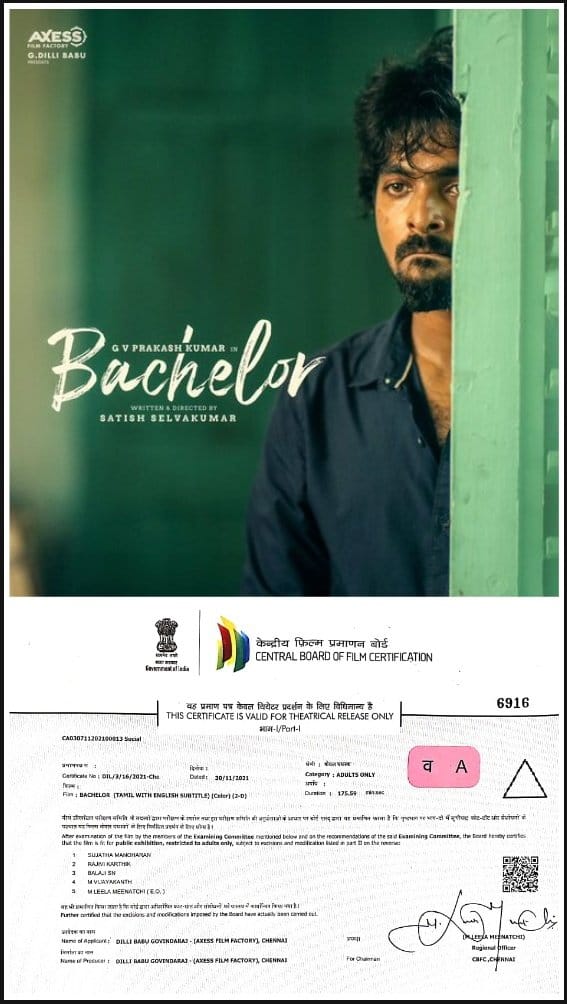 Bachelor Movie Censored with A at CBFC with 3 hrs running time