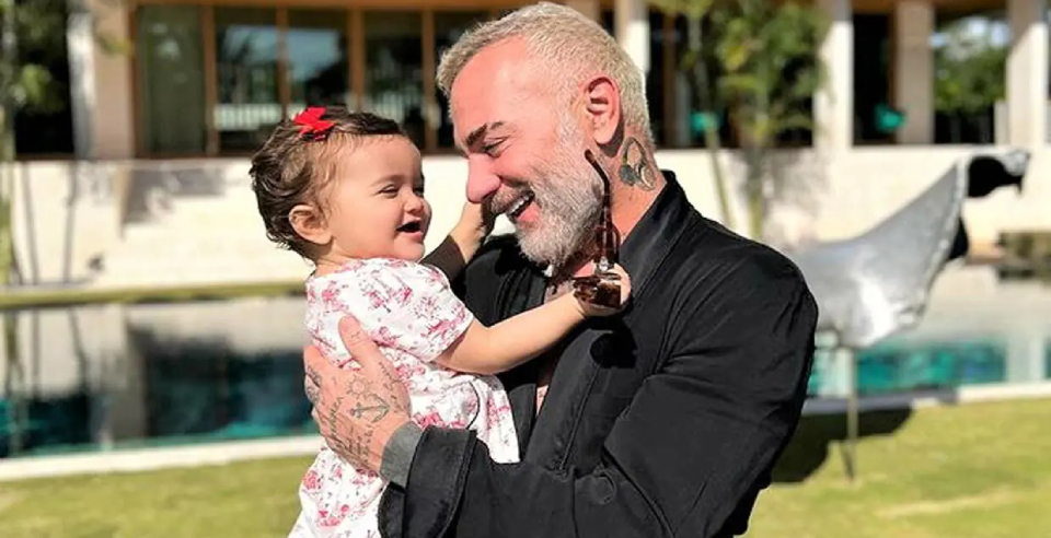 The baby was born to 54-year-old Gianluca Vacchi