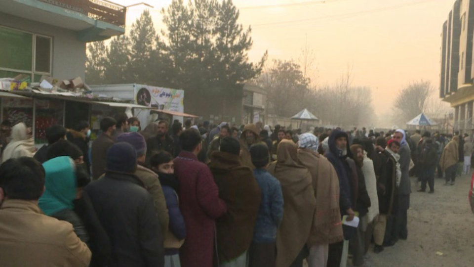People congregate at passport office to leave Afghanistan