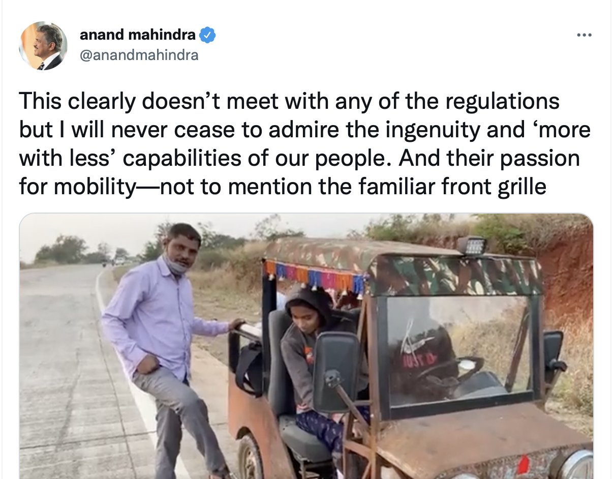 anand mahindra surprised this village scientist for his idea