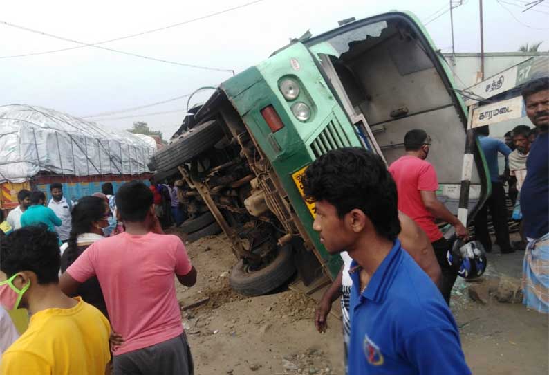government bus met with accident in coimbatore