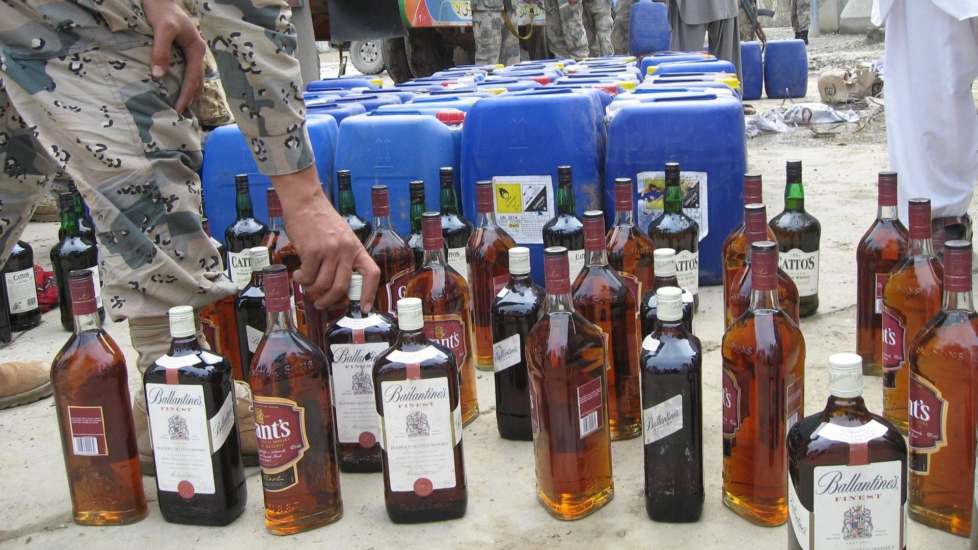 3,000 litres of alcohol were poured into kabul canal by talibans