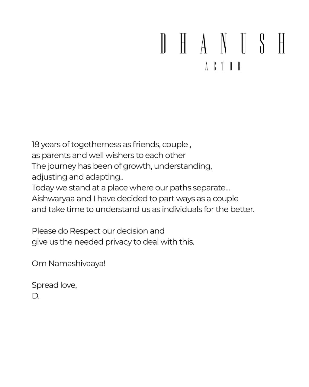 Dhanush Aishwarya Dhanush Divorced Shocking for Dhanush fans