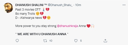 Dhanush Fans Supports Dhanush for Aishwaryaa Divorce