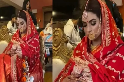 Viral video of bride falling asleep on the wedding stage 