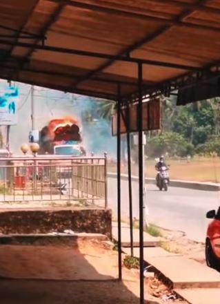 kerala man drives burning lorry to safety video gone viral