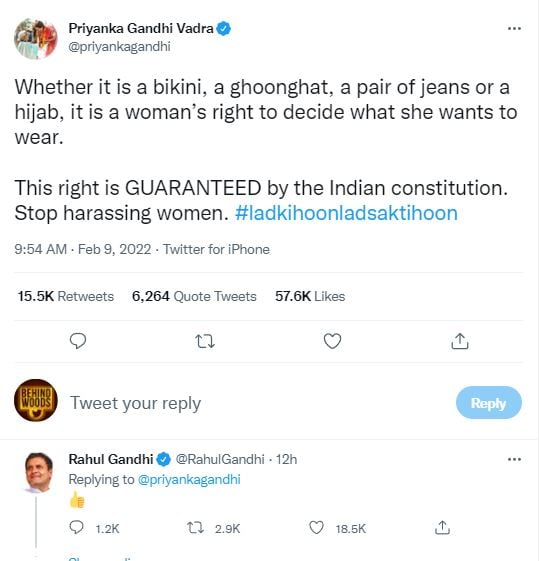 bikini ghoonghat hijab is a woman right Priyanka Gandhi