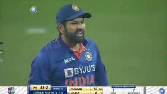 Rohit Sharma annoyed by umpire decision in t20 match