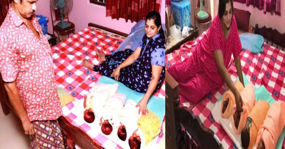 Kerala 42 year old woman gives birth to quadruplets after 17 years