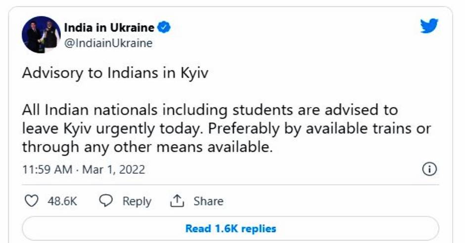 India asks students to leave Kyiv urgently, Latest advisory