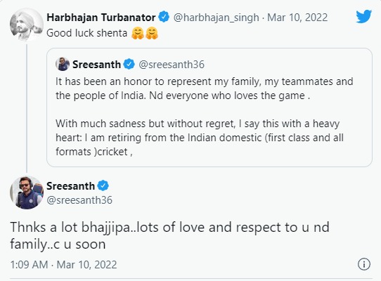 Cricketer Harbhajan Singh Wishes Indian Pacer Sree SreeSanth